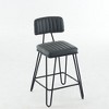 PAGED Modern Upholstered Bar Stools Set of 2, Counter Height Stools with Backs & Metal Frame for Cafe Kitchen Dining Room - 3 of 4