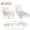 GDFStudio Lucy Modern Foldable Convertible Linen Upholstered Chair Bed with Adjustable Backrest and Pillow - 4 of 4