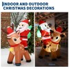 7FT Christmas Inflatable Santa Outdoor Decoration Polyester Inflatable Santa Claus Reindeer, Equipped with Lights for Indoor Outdoor Holiday Party - 2 of 4