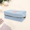 Unique Bargains Corduroy Rectangular Letter Makeup Bag Sky Blue 1 Pc - 3 of 4