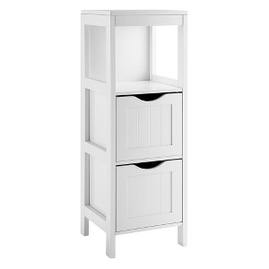 Costway Bathroom Floor Cabinet Freestanding Side Storage Organizer w/2 Removable Drawers - 1 of 4