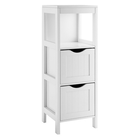 Costway Bathroom Floor Storage Cabinet Side Table Adjustable Shelf Organize  Freestanding : Target