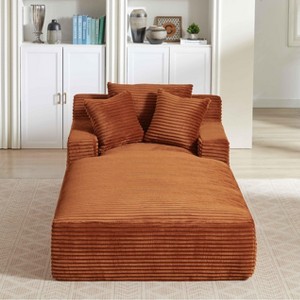 Dolonm 49.2 in. Oversized Corduroy Chaise Lounge Modern Sleeper Sofa for Living Room & Office - 1 of 4