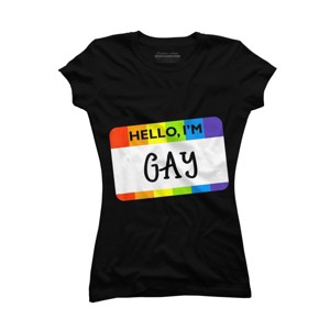 Adult Design By Humans Hello I'm Name Tag Rainbow Pride By MINHMINH T-Shirt - 1 of 2