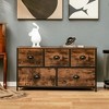 Costway 5-drawer Dresser Fabric Storage Tower W/wooden Top Chest Organizer  Rustic Brown : Target