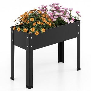 Tangkula Raised Garden Bed w/ Metal Legs Low Height Elevated Gardening Container w/ Drainage Hole for Vegetables Flowers Herbs - 1 of 4