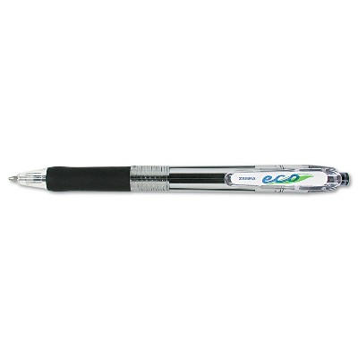 Zebra ECO Jimnie Clip Retractable Ballpoint Pen Black Ink Medium Dozen 22510