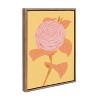 Kate and Laurel Sylvie Peony in Yellow Framed Canvas by Apricot and Birch, 18x24, Gold - 2 of 4