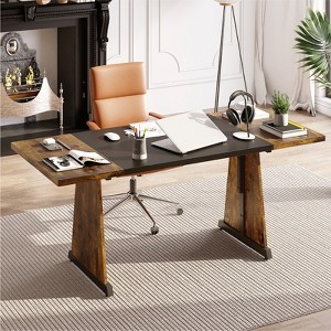 Bestier 70" Wooden Dining Table & Metal Kitchen Table Computer Gaming Desk for Home Office - 1 of 4