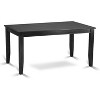 East West Furniture, 7 Piece Dining Table Set Includes A Kitchen Table and 6 Dark Gray Faux Leather Wooden Chairs with Stylish Back- Black Finish - 2 of 4