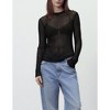 Women See Through Tops Long Sleeve Crew Neck Summer Sheer Blouse Sexy Shirt Party Club Night - 3 of 4