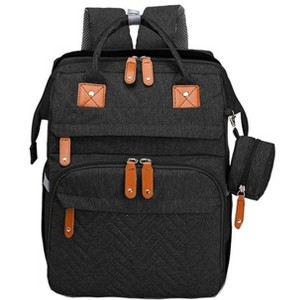 Itopfox Large Capacity Diaper Backpack with Detachable Changing Station, Baby Essentials Organizer for Boys & Girls, Black - 1 of 4