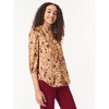 Jones New York Printed V-Neck Pleated Kelly Blouse - 2 of 3