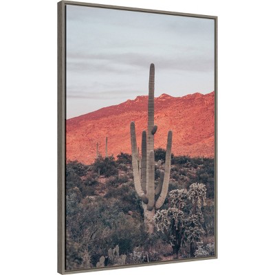 Sunsets and Saguaros Desert Framed Canvas Wall Art