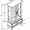 ChicFurnit Decorative Storage Cabinet Glass Curio Cabinet with Adjustable Shelves and Drawer for Living Room Storage, Off-White, 40.16"*15.95"*13" - 3 of 4