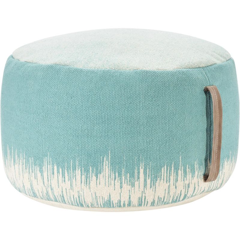 Mina Victory Life Styles Stonewash 20" x 20" x 12" Indoor Drum Pouf with Handle, 1 of 13