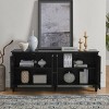 65.2" Sideboard,Mid Century Modern Buffet Cabinet with Geometric Doors & Adjustable Shelf for Living Room,Dining Room-Baofuwish - 3 of 4