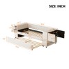 Twin Size Daybed, Velvet Upholstered Storage Platform Bed Frame with Twin Size Trundle Bed, USB Ports -ModernLuxe - 3 of 4