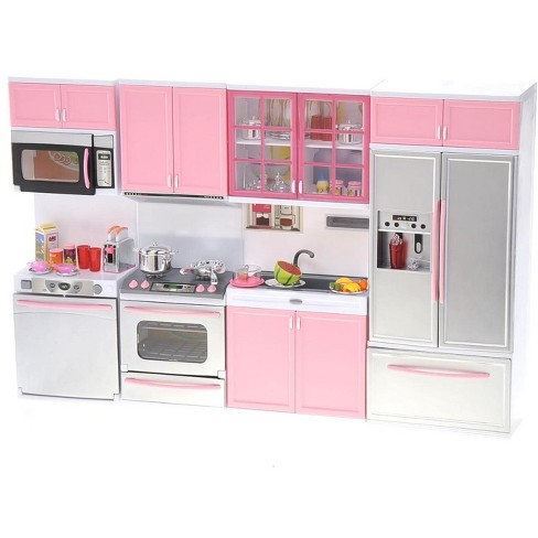 Mini Electric Princess Kitchen Toy Set With Refrigerator And