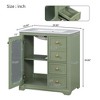 30-Inch Bathroom Storage Cabinet with Soft-Closing Glass Door, Small Bathroom Vanity - image 4 of 4