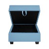 Home Imports Emporium Deluze Linen Ottoman in Robin Egg Blue - 3 of 4