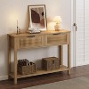 Farmhouse 43" Wood Console Table - 2 Drawers & 2-Tier Sofa Table with Storage, Perfect for Living Room, Foyer - 4 of 4