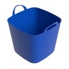 Life Story Flexi Tub, Versatile 26 Quart Storage Tote, Flexible Plastic Home Organizer Lightweight Basket with Carrying Handles, Blue - 2 of 3