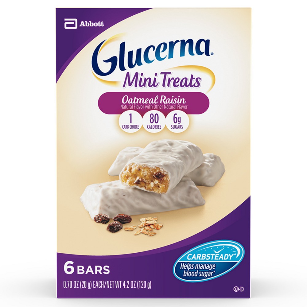 UPC 070074630267 product image for Glucerna Oatmeal Raisin Mini Snack Nutrition Bars - 6 Count (0.70 oz | upcitemdb.com