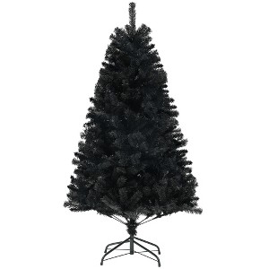TopComfy Christmas Tree Stand Unlit Artificial Tree Auto Open Design for Holiday Decor, Black, 43.3"*43.3"*70.9" - 1 of 4