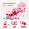 VEVOR 3 in 1 Kids Play Tent with Tunnel for Girls, Princes, Boys, Babies and Toddlers, Indoor/Outdoor Pop Up Playhouse, Magenta Color - 4 of 4