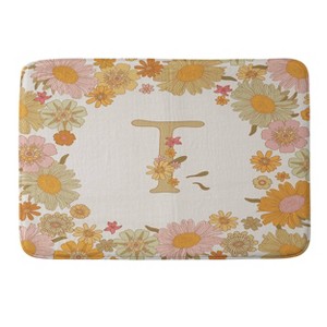 Deny Designs Iveta Abolina Retro Florals 70s Memory Foam Bath Mat Cream - 1 of 4