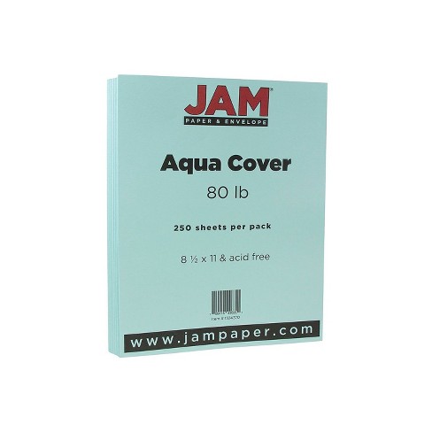 JAM Paper 80 lb. Cardstock Paper 8.5 x 11 Teal 250 Sheets/Ream (1524384B)
