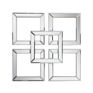 Howard Elliott 16"x16" Layered Mirrored Squares Mirror: Modern Style, MDF & Glass, Wall Mounted - 1 of 4