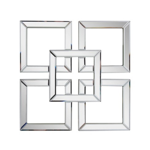 Howard Elliott 16"x16" Layered Mirrored Squares Mirror: Modern Style, MDF & Glass, Wall Mounted - image 1 of 4