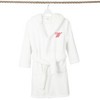 Personalized Linum Kids 100% Polyester SUPER PLUSH Double Brushed Hooded Bathrobe in Pink Script Font - 2 of 3