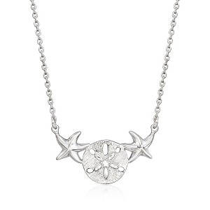 Ross-Simons Sterling Silver Sand Dollar and Starfish Necklace Size 16 - 1 of 3