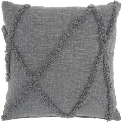 18"x18" Distressed Diamond Square Throw Pillow Gray - Nourison