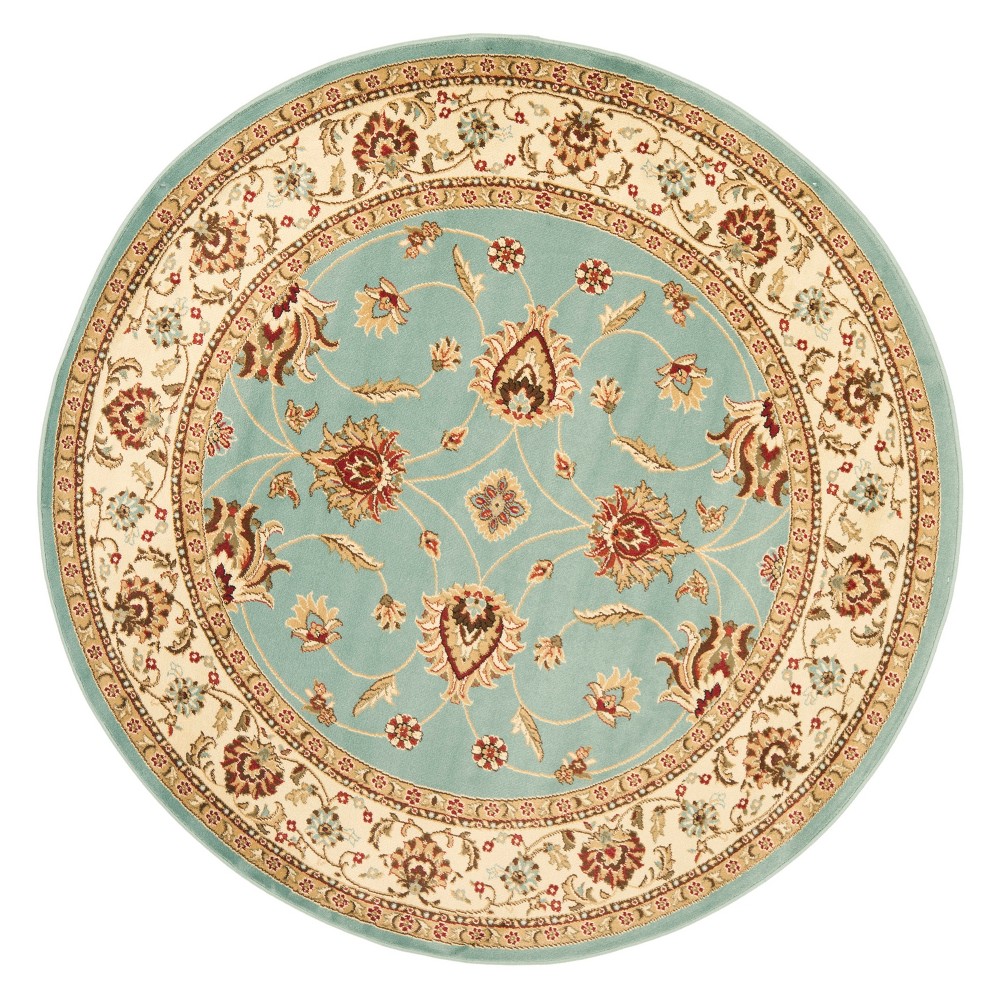 5'3inx5'3in Round Alisa Floral Area Rug Blue/Ivory Round - Safavieh