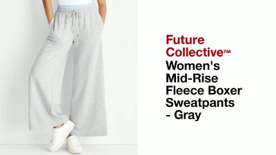 Women's Mid-Rise Fleece Boxer Sweatpants - Future Collective Gray