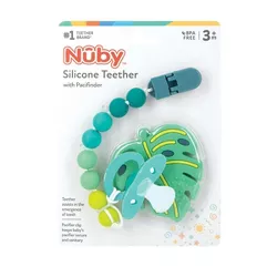 Nuby Silicone Teether with Silicone Bead Pacifinder - Tropical Leaf