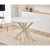 NicBex 42.1 Inch Mid-Century Round Dining Table with MDF TableTop and Cross Leg for 4 to 6,Dining Room,Living Room,White - 2 of 4