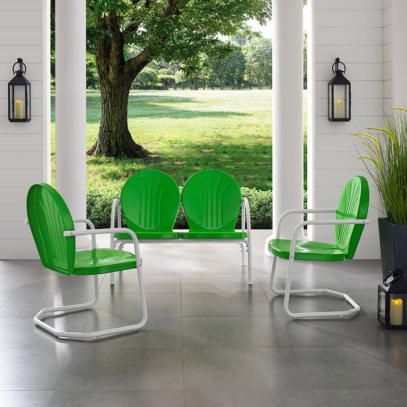Griffith 3pc Outdoor Seating Set - Kelly Green - Crosley, 4 of 10