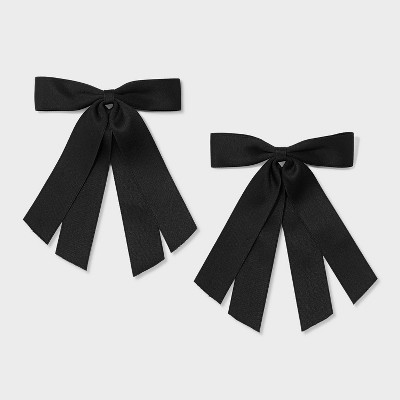 Girls&#39; 2pk Satin Mini Bows - art class&#8482; Black