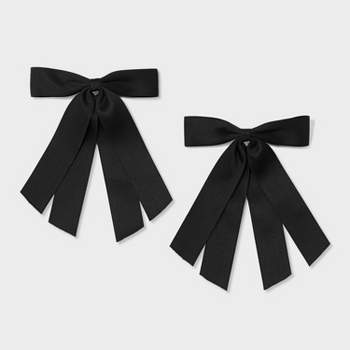 Girls' 2pk Satin Mini Bows - art class™ Black