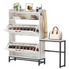 TIRAMISUBEST White Shoe Cabinet - Large Capacity Entryway Storage Organizer for Hallway, Balcony or Closet - 3 of 4