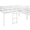 Sapphtopaz L-Shaped Twin Size Loft Bed with Slide,Space-Saving Double Beds with Ladder & Guardrail,Wood Loft Bed for Kids,Boys&Girls,Nursery - 3 of 4