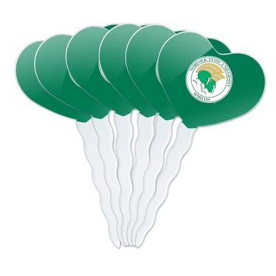 Norfolk State University Primary Logo Heart Love Cupcake Picks Toppers Decoration Set of 6