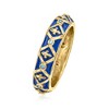 Ross-Simons 0.10 ct. t.w. Sapphire and Blue Enamel Fleur-De-Lis Eternity Band in 18kt Gold Over Sterling - 3 of 4