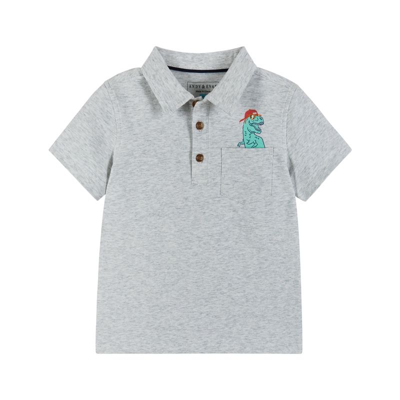 Andy & Evan  Toddler Dino Pocket Polo Shirt, 1 of 6