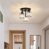 DAKAFUL 3 - Light Modern Crystal Semi - Flush Mount Ceiling Light, Gold Close to Ceiling Chandelier for Living Room,Hallway, Entryway - 4 of 4